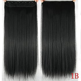 Homeoculture Straight Synthetic 24 inch Hair Extension With Free Puff Maker (Black)