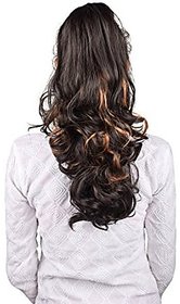 Homeoculture Golden Highligting hair extension with Plastic clutcher 24 inches
