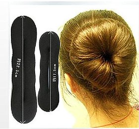Homeoculture set of Large and small Womens Magic Foam Sponge Hairdisk Hair Device Donut Quick Messy Bun Updo Headwear