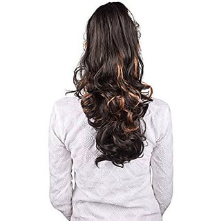 Homeoculture Golden Highligting hair extension with Plastic clutcher 24 inches