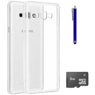 TBZ Transparent Silicon Soft TPU Slim Back Case Cover for Samsung Galaxy Z2with 8GB MicroSD and Stylus