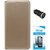 TBZ PU Leather Flip Cover Case for LeEco Le 2 with Car Charger and Tempered Screen Guard -Golden