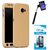 TBZ 360 Degree Protection Front & Back Case Cover Cover for Samsung Galaxy J7 Max with Selfie Stick with Aux and TempeGolden Screen Guard -Golden