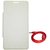 TBZ Flip Cover Case for Micromax Canvas 5 E481 with AUX Cable -White