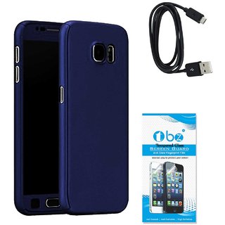 TBZ 360 Degree Protection Front & Back Case Cover for Motorola Moto G5 Plus with Data Cable and Tempered Screen Guard -Blue