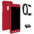 TBZ 360 Degree Protection Front & Back Case Cover for Oppo F1s with Cute Micro USB OTG Adapter and Data Cable -Red