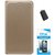 TBZ PU Leather Flip Cover Case for Samsung Galaxy On8 with OTG Adaptor and Tempered Screen Guard -Golden