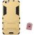 TBZ Tough Heavy Duty Shockproof Armor Defender Dual Protection Layer Hybrid Kickstand Back Case Cover for Vivo V5 with Mobile Ring Holder -Golden