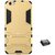 TBZ Tough Heavy Duty Shockproof Armor Defender Dual Protection Layer Hybrid Kickstand Back Case Cover for Vivo V5 with Cute Micro USB OTG Adapter -Golden