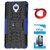 TBZ Hard Grip Rubberized Kickstand Back Cover Case for OnePlus 3 / OnePlus 3T with AUX Cable and Tempered Screen Guard -Blue
