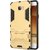 TBZ Tough Heavy Duty Shockproof Armor Defender Dual Protection Layer Hybrid Kickstand Back Case Cover for Samsung Galaxy J7 Prime with Mobile Car Mount Holder Stand -Golden