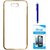 TBZ Transparent Electroplated Edges TPU Back Case Cover for Lyf Wind 4 with Stylus Pen and Tempered Screen Guard -Golden
