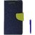 TBZ Diary Wallet Flip Cover Case for Vivo Y55L with Stylus -Blue-Green