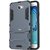 TBZ Tough Heavy Duty Shockproof Armor Defender Dual Protection Layer Hybrid Kickstand Back Case Cover for Samsung Galaxy J7 Prime with Mobile Car Mount Holder Stand -Blue