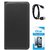 TBZ PU Leather Flip Cover Case for Samsung Galaxy On8 with Data Cable and Tempered Screen Guard -Black