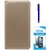 TBZ PU Leather Flip Cover Case for LYF Water 10 with Stylus Pen and Tempered Screen Guard -Golden