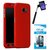 TBZ 360 Degree Protection Front & Back Case Cover Cover for Samsung Galaxy J7 Max with Selfie Stick with Aux and Tempered Screen Guard -Red