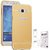 TBZ Metal Bumper Acrylic Mirror Back Cover Case for Samsung Galaxy J7 Prime with Nossy Sim Adaptor -Golden