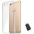 TBZ Transparent Silicon Soft TPU Slim Back Case Cover for Oppo F3 Plus with Micro USB OTG Connector Adapter