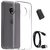 TBZ Transparent Silicon Soft TPU Slim Back Case Cover for Motorola Moto G5 Plus with Micro USB OTG Connector Adapter and Data Cable