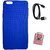 TBZ Rubberised Silicon Soft Back Cover Case for OnePlus 5 with Mobile Ring Holder and C-Type Data Cable -Blue