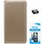 TBZ PU Leather Flip Cover Case for Gionee A1 with OTG Adaptor and Tempered Screen Guard -Golden