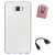 TBZ Transparent Silicon Soft TPU Slim Back Case Cover for Samsung Galaxy J7 Max with Mobile Ring Holder and OTG Cable
