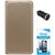 TBZ PU Leather Flip Cover Case for Motorola Moto G5 Plus with Car Charger and Tempered Screen Guard -Golden