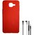 TBZ Rubberised Silicon Soft Back Cover Case for Samsung Galaxy J7 Max with Earphone  -Red