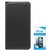 TBZ PU Leather Flip Cover Case for Huawei Honor Holly 3 with Tempered Screen Guard -Black