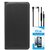 TBZ PU Leather Flip Cover Case for Lyf Water 7 with Earphone and Tempered Screen Guard -Black