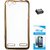 TBZ Transparent Electroplated Edges TPU Back Case Cover for Lenovo Vibe K5 Plus with OTG Adaptor and Tempered Screen Guard -Golden