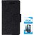 TBZ Diary Wallet Flip Cover Case for Vivo Y53 with Tempered Screen Guard -Black