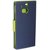 TBZ Wallet Flip Cover Case for Oppo F3 plus -Blue-Green