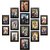 photo frame collage of 14 brown frames
