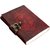 Satya Pure Genuine Real Vintage Leather Star Handmade Paper Notebook Diary With Lock -Brown Size (7X5.5 inches)