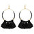 JewelMaze Gold Plated Black Thread Earrings-FAC2254