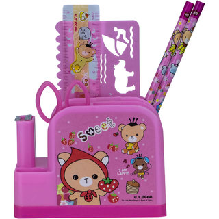 Buy ZEVORA New Designer Pencil Box Geometry Box (Pink) Online @ ₹379 ...