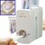 Touch Me Wall Mount White Automatic Toothpaste Dispenser with Toothbrush Holder