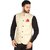 OORA HARTMANN Men's Light Golden Color Woven Cotton Blend Nehru and Modi Jacket Ethnic Style For Party Wear