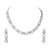 Atasi International Rhodium Plated Silver White Alloy Necklace Set for Women's