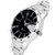 DCH IN-39 Silver Black Designed Multi Marker Date and Day Featured Analogue Wrist Watch For Men And Boys