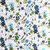 Bedspun 100% Cotton Blue Floral 1 Double Bedsheet With 2 Pillow Covers