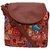Suprino Beautiful printed poly canvas with PU Flap Slingbag for Girls and Women ( multi colour)