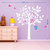 EJA Art cute white tree pink owl bird Wall Sticker Material  PVC Pec  1