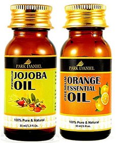 Pure and Natural Jojoba Carrier oil and Orange Essential oil combo of 2 bottles of 30 ml(60 ml)