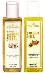 Park Daniel Premium Sweet Almond oil and Jojoba oil combo pack of 2 bottles of 100 ml(200 ml)