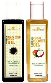 Park Daniel Coconut oil and Black seed oil(Kalonji) combo pack of 2 bottles of 100 ml(200 ml)