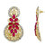 Asmitta Resplendent Round Stone Filigree Gold Plated Drop Earring For Women