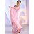 Fabwomen Pink Net Floral Saree With Blouse